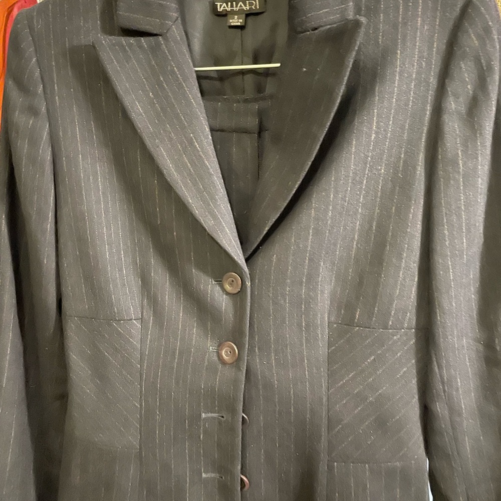 Talbott Black Pinstripe Blazer